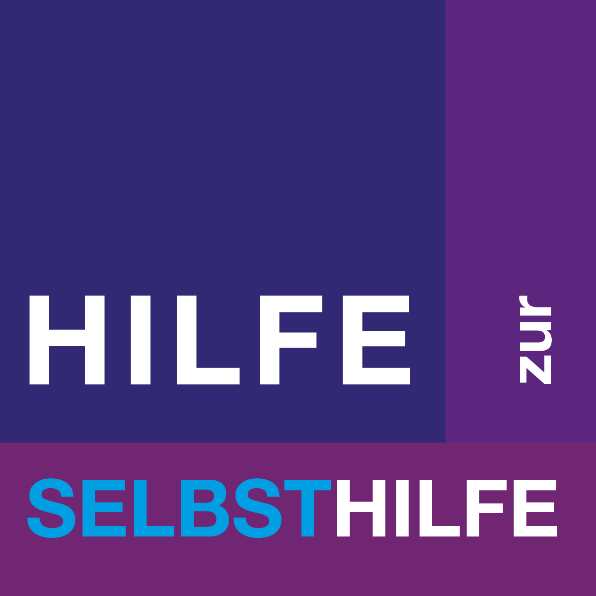 Symbolbild Hilfe zur Selbsthilfe - Schriftzug im Design der Diakonie